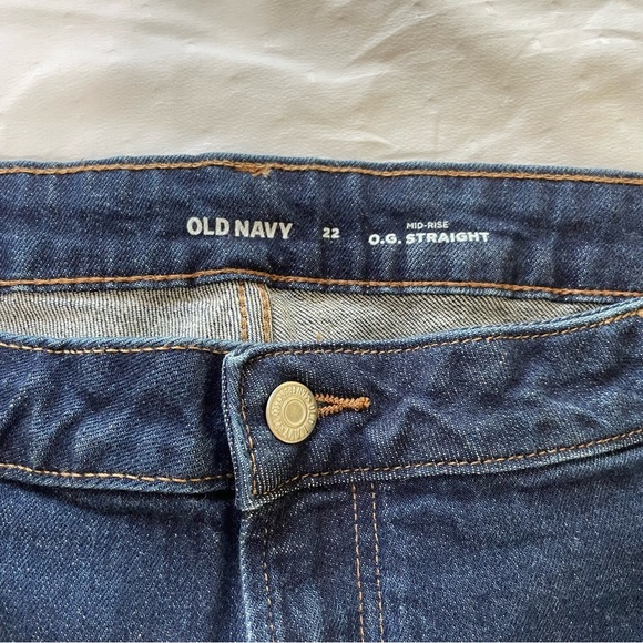 Old Navy Blue Straight Leg Jeans Classic Denim - Picture 2 of 6
